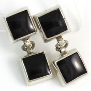 Silpada Retired Black Onyx/.925 sterling silver dangle Earrings